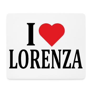 T-Shirt I love Lorenza T-Shirt Geschenkidee - Mousepad (Querformat) - Weiß - Vorne