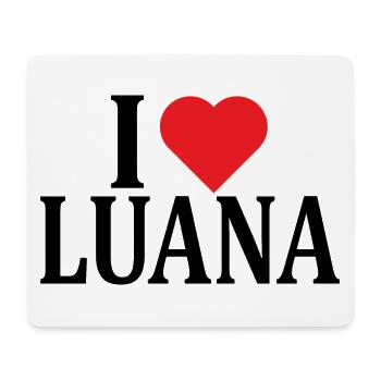 nom t-shirt J’aime Luana idée cadeau t-shirt - Tapis de souris (format paysage) - blanc - Devant