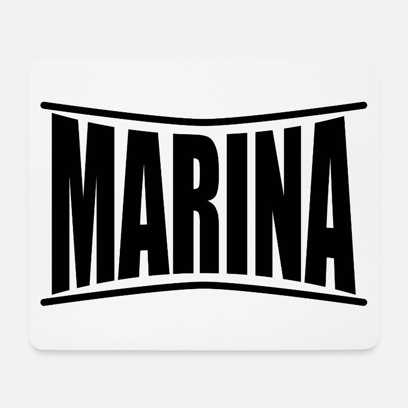 Marina T-Shirt T-Shirt Name Geschenkidee - Mousepad (Querformat) - Weiß