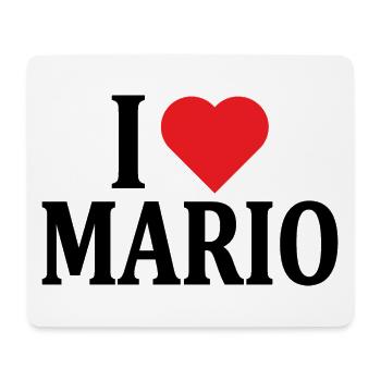 Ich liebe Mario T-Shirt T-Shirt Geschenkidee - Mousepad (Querformat) - Weiß - Vorne