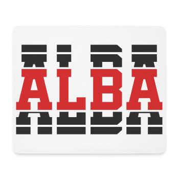 T-Shirt Alba T-Shirt Geschenkidee gestapelter Text - Mousepad (Querformat) - Weiß - Vorne