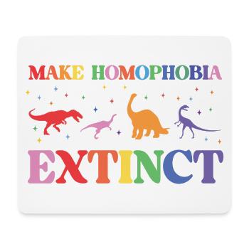 LGBTQ Pride Month - Make Homophobia Extinct - Mouse Pad (horizontal) - white - Front