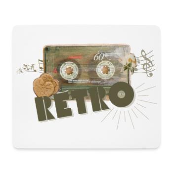 Retro Cassette Collage - Mouse Pad (horizontal) - white - Front