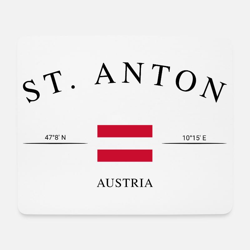 St. Anton Österreich – Urlaub Souvenir & Geschenk - Mousepad (Querformat) - Weiß