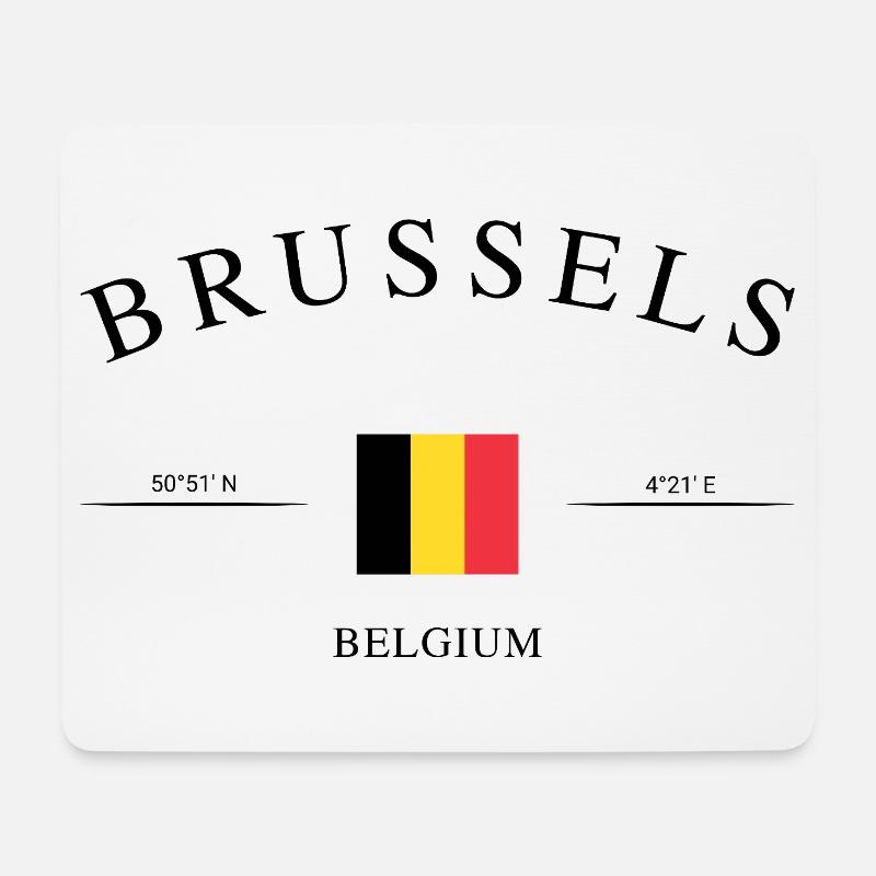 Brüssel Belgien – Urlaub Souvenir & Geschenk - Mousepad (Querformat) - Weiß