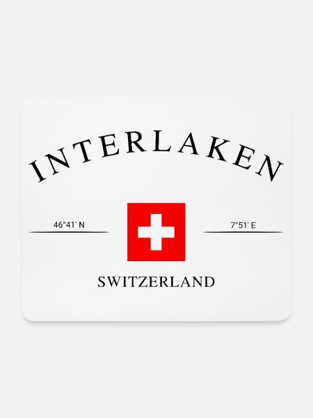 Interlaken Schweiz – Urlaub Souvenir & Geschenk - Mousepad (Querformat) - Weiß
