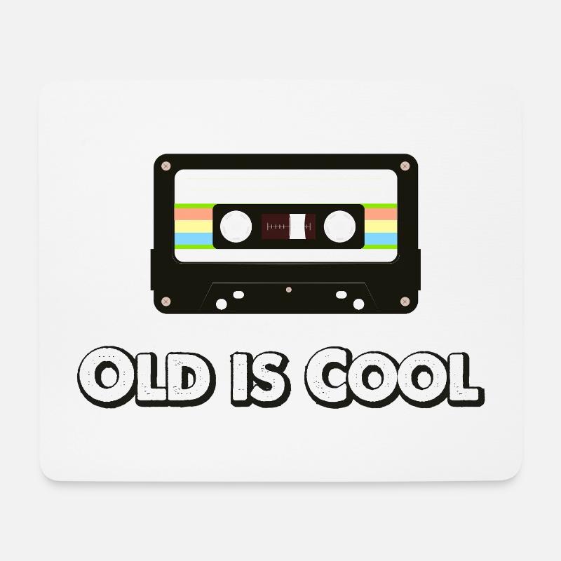 Old Is Cool – T-shirt cassette rétro - Tapis de souris (format paysage) - blanc