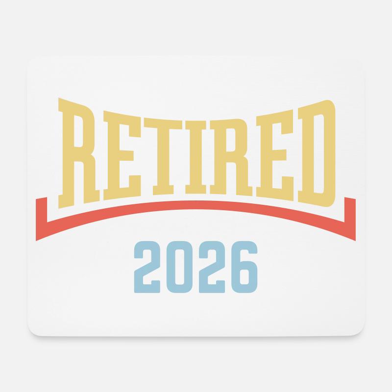 Retired 2026 (Retiree / Concave / 3C) - Mouse Pad (horizontal) - white