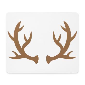 Brown Deer Antlers Silhouette - Mouse Pad (horizontal) - white - Front