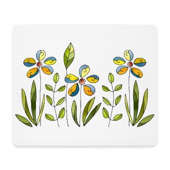 Fleur - Tapis de souris (format paysage) - blanc - Devant