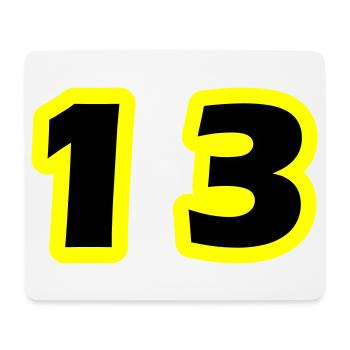 Symbole numérique 13 - Tapis de souris (format paysage) - blanc - Devant