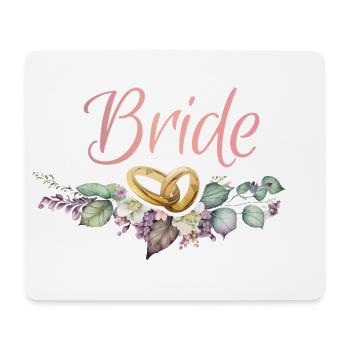 Bride Ringe Blumen JGA Junggesellenabschied - Mousepad (Querformat) - Weiß - Vorne