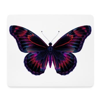 Papillon néon holographique - Tapis de souris (format paysage) - blanc - Devant