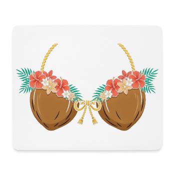 Tropisches Kokosnuss-BH Blumenstrand-Design - Mousepad (Querformat) - Weiß - Vorne