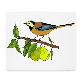 Bunter Vogel - Mousepad (Querformat) - Weiß - Vorne