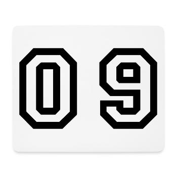 Nummer - 09 - Null neun - Mousepad (Querformat) - Weiß - Vorne