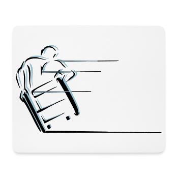 Fauteuil roulant sport vitesse - Tapis de souris (format paysage) - blanc - Devant