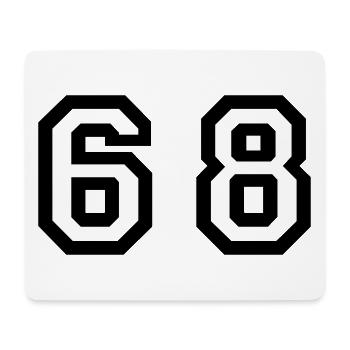 Number - 68 - Sixty Eight - Mousepad (Querformat) - Weiß - Vorne