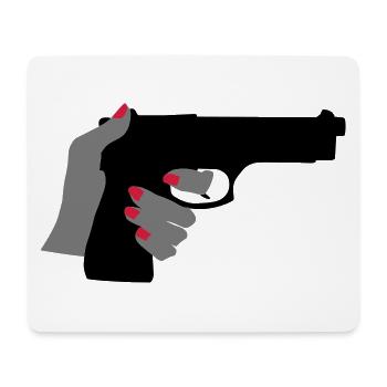 Gun - Mouse Pad (horizontal) - white - Front