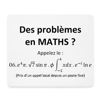 problemes_en_maths_humour - Mouse Pad (horizontal) - white - Front