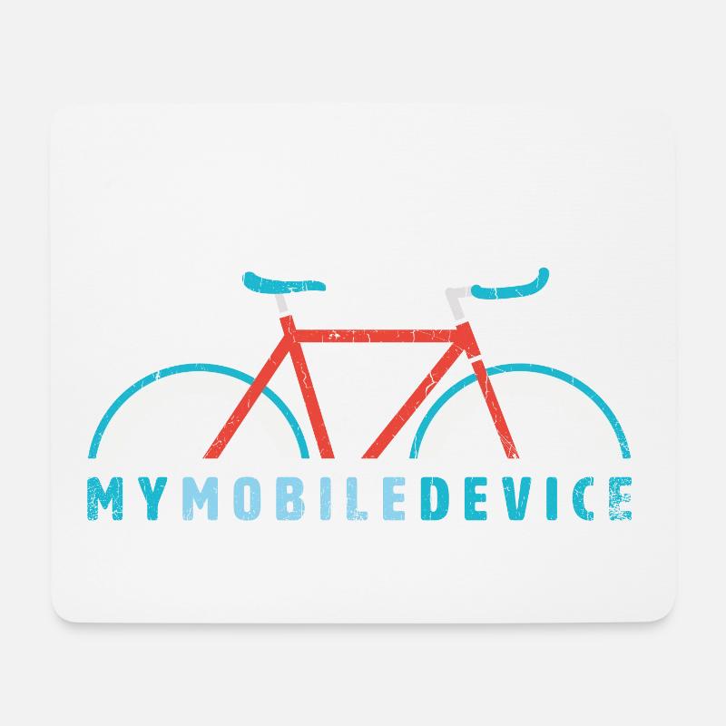 Fixie – My Mobile Device is my Single Speed Bike - Mousepad (Querformat) - Weiß