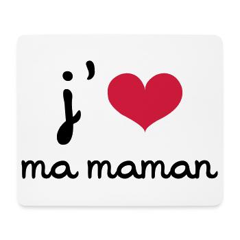 J'aime ma Maman - Tapis de souris (format paysage) - blanc - Devant