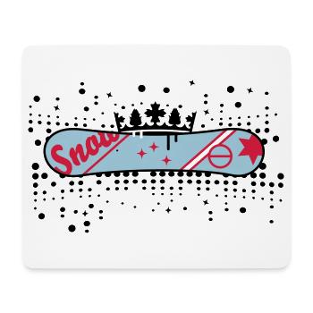Snowboard avec Couronne Snowboard King - Tapis de souris (format paysage) - blanc - Devant