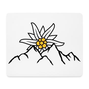 Sun mountain flower Edelweiss - Mouse Pad (horizontal) - white - Front