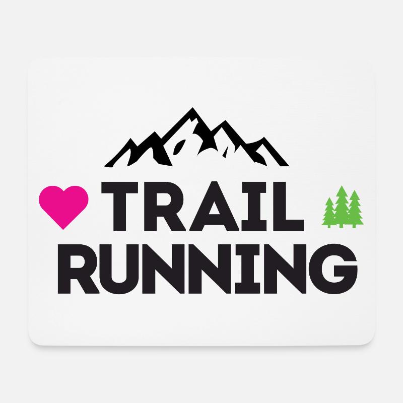 Ich liebe Trailrunning - Mousepad (Querformat) - Weiß