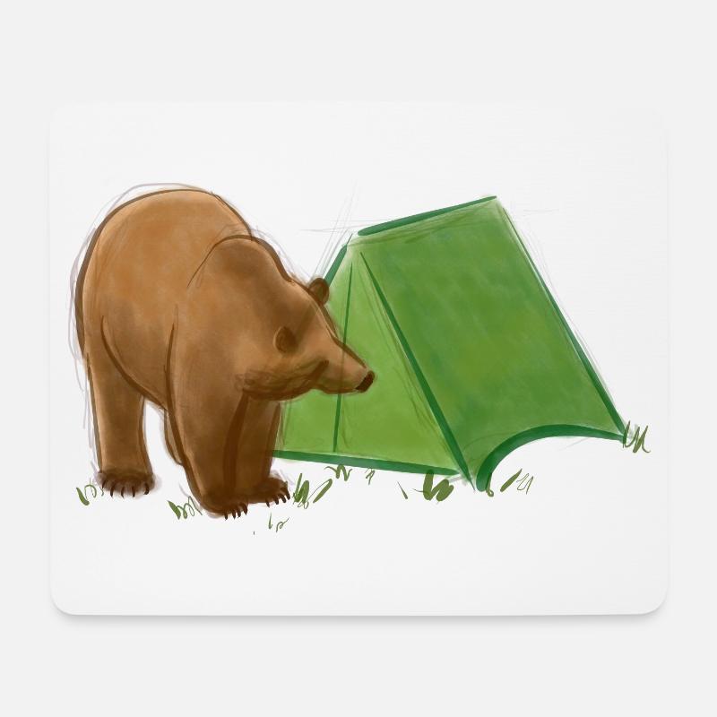 Bärencamping im Zelt - Mousepad (Querformat) - Weiß