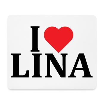 Name T-Shirt I love Lina T-Shirt Geschenkidee - Mousepad (Querformat) - Weiß - Vorne
