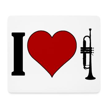 I ♥️ TRUMPET | I love trumpet - Mouse Pad (horizontal) - white - Front