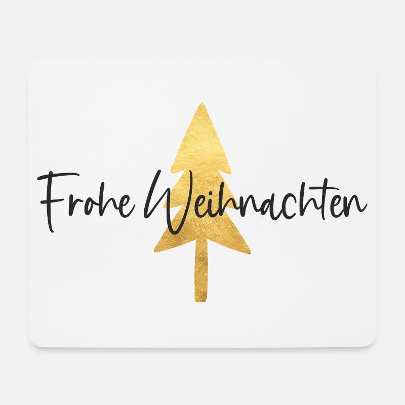 Goldener Weihnachtsbaum Schrift - Mousepad (Querformat) - Weiß