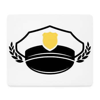Polizei Mütze & Abzeichen | Ehre & Respekt - Mousepad (Querformat) - Weiß - Vorne