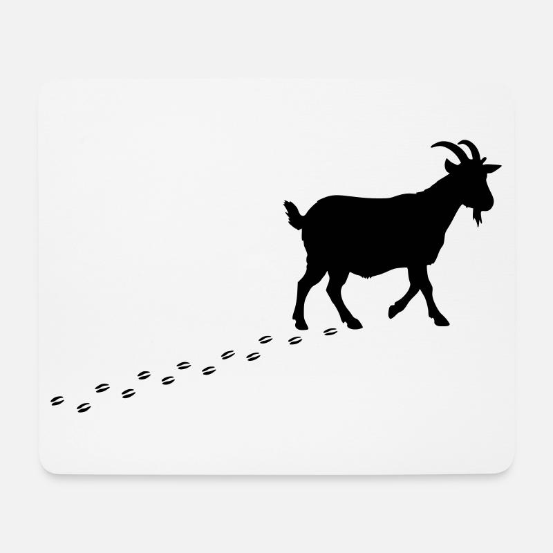 Goat Footprints Hooves - Mouse Pad (horizontal) - white