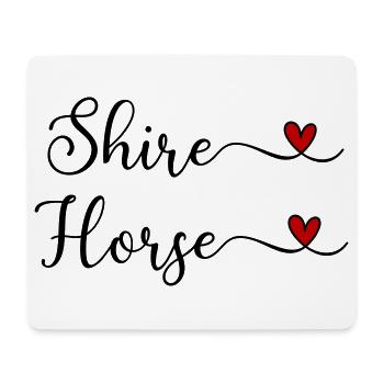 Shire Horse with a Heart - Mouse Pad (horizontal) - white - Front