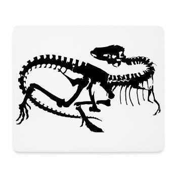 Dinosaurier Skelett Silhouette (1c) - Mousepad (Querformat) - Weiß - Vorne