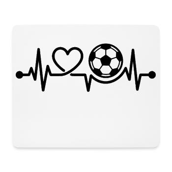 Fußball Herzschlag Herzschlag Herzschlag - Mousepad (Querformat) - Weiß - Vorne