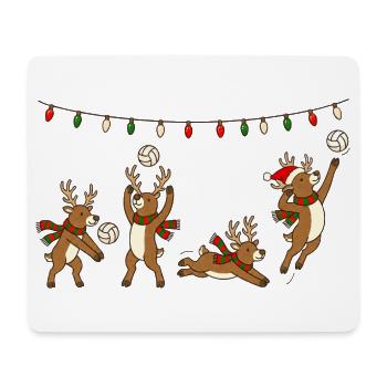 Volleyball Weihnachten Rentiere Wichtelgeschenk - Mousepad (Querformat) - Weiß - Vorne