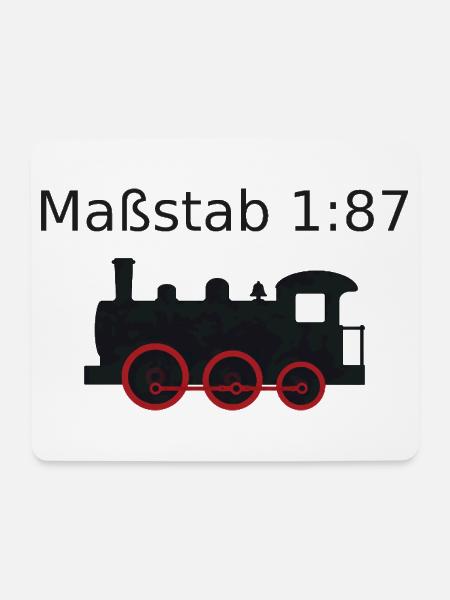 Maßstab 1:87 - Modelleisenbahn H0 Geschenk - Mousepad (Querformat) - Weiß