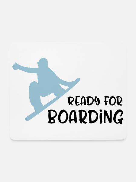 Snowboard - Mousepad (Querformat) - Weiß