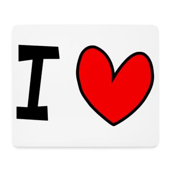 I love - Mousepad (Querformat) - Weiß - Vorne