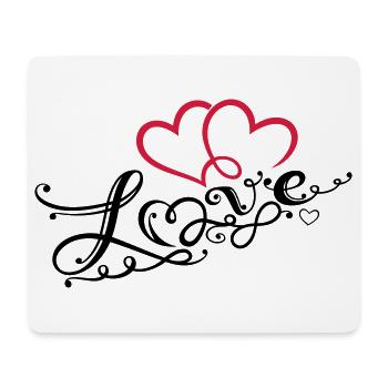 Two hearts with ornament and infinity loop. - Mouse Pad (horizontal) - white - Front