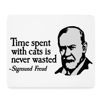 Time spent with cats is never Sigmund Freud - Mouse Pad (horizontal) - white - Front