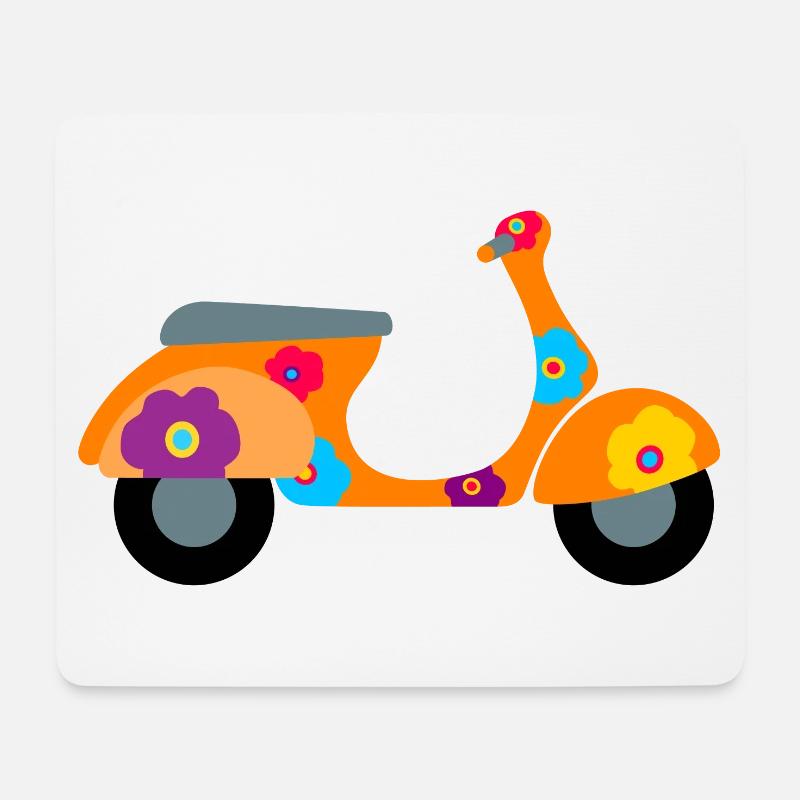 Roller Blumen Ciao Italien farbenfroh Muster - Mousepad (Querformat) - Weiß