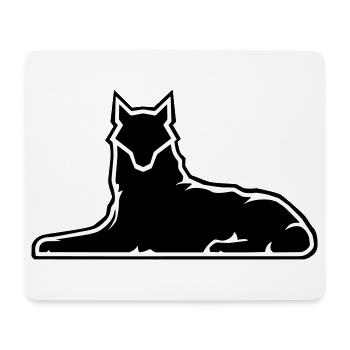 Minimalist Wolf Silhouette Design - Mouse Pad (horizontal) - white - Front