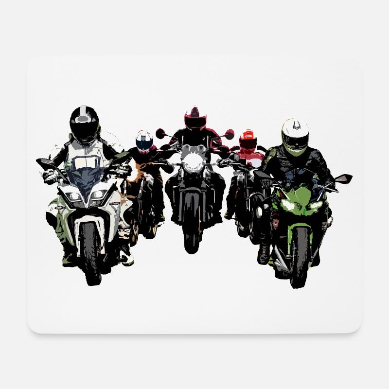 Biker Gruppe Farbe - Mousepad (Querformat) - Weiß