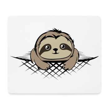Sloth in pocket comic cartoon funny icon - Mouse Pad (horizontal) - white - Front