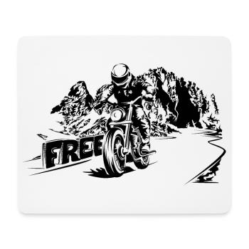 Moto Free Mountains Dolomites Symbole Logo - Tapis de souris (format paysage) - blanc - Devant