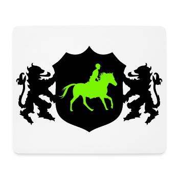 Armoiries du cavalier de chevaux - Tapis de souris (format paysage) - blanc - Devant